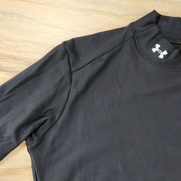 🔺️Under Armour Black Cold Gear High Neck Long Sleeve Top Large - Picture 4 of 8
